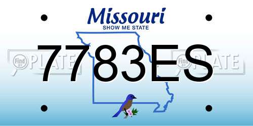 7783ES Missouri License Plate