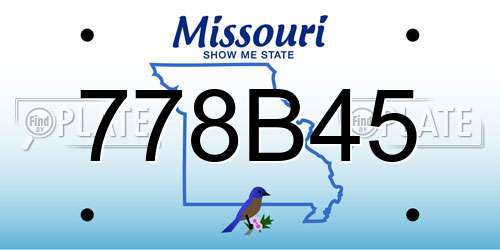 778B45 Missouri License Plate