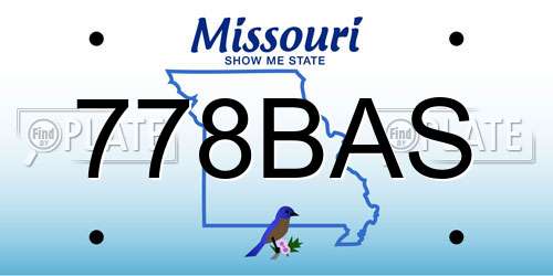 778BAS Missouri License Plate