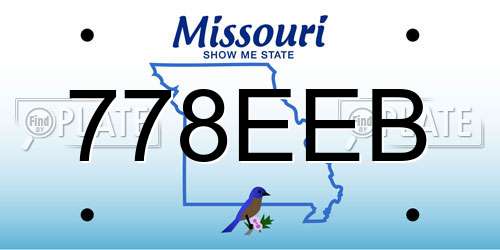 778EEB Missouri License Plate