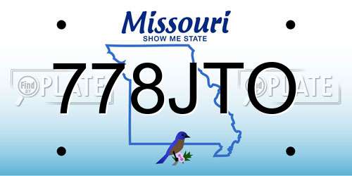 778JTO Missouri License Plate
