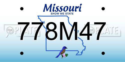 778M47 Missouri License Plate