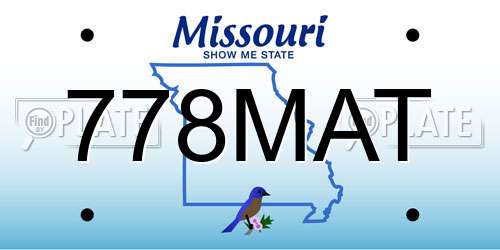 778MAT Missouri License Plate