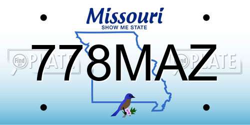778MAZ Missouri License Plate