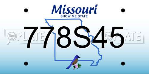 778S45 Missouri License Plate