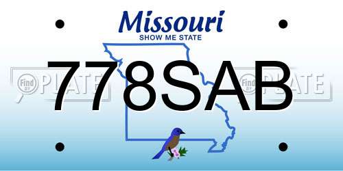 778SAB Missouri License Plate