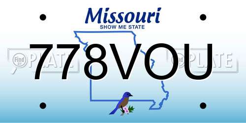 778VOU Missouri License Plate