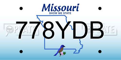 778YDB Missouri License Plate