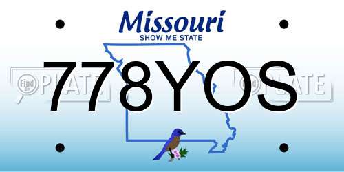 778YOS Missouri License Plate