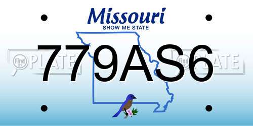 779AS6 Missouri License Plate