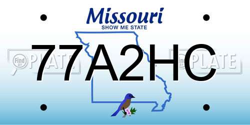 77A2HC Missouri License Plate