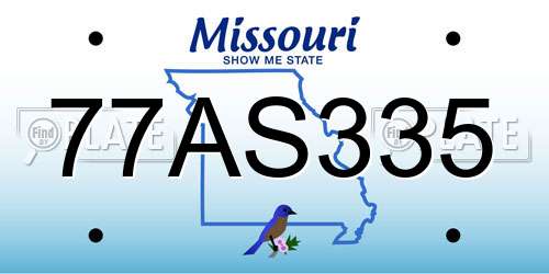77AS335 Missouri License Plate