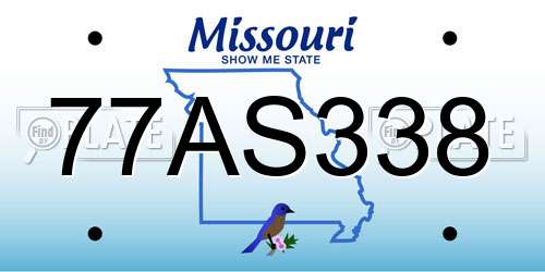 77AS338 Missouri License Plate