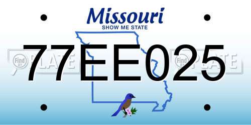 77EE025 Missouri License Plate