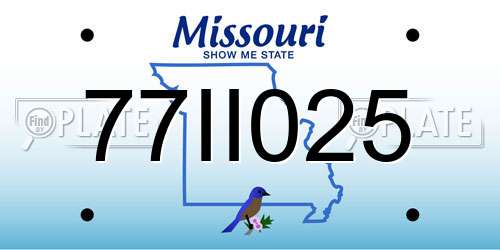 77II025 Missouri License Plate