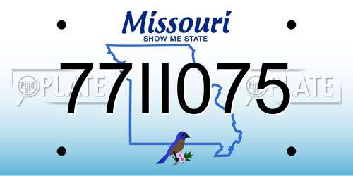 77II075 Missouri License Plate