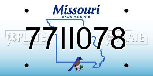 77II078 Missouri License Plate