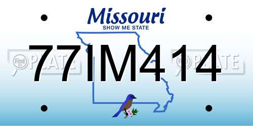 77IM414 Missouri License Plate