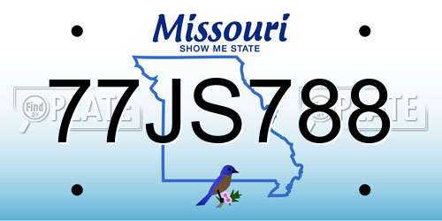 77JS788 Missouri License Plate