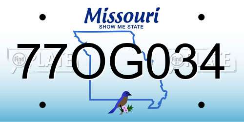 77OG034 Missouri License Plate