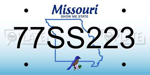 77SS223 Missouri License Plate