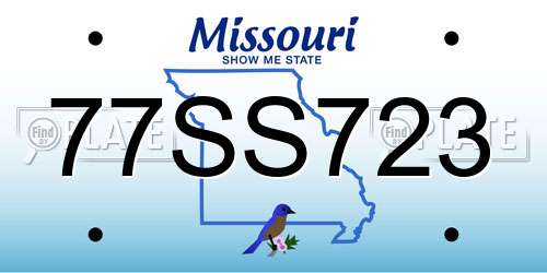 77SS723 Missouri License Plate