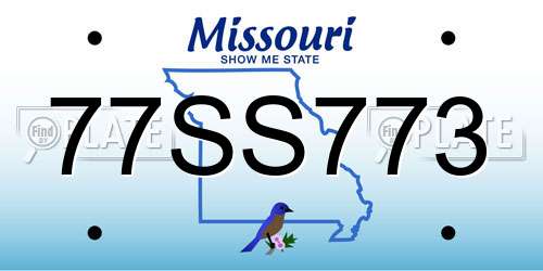 77SS773 Missouri License Plate