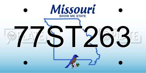 77ST263 Missouri License Plate