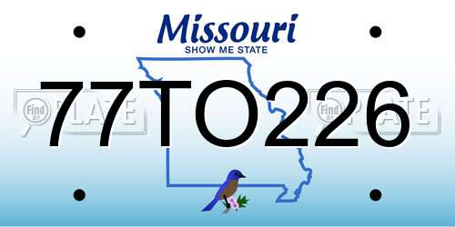 77TO226 Missouri License Plate