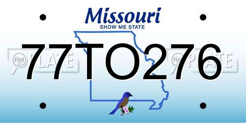 77TO276 Missouri License Plate