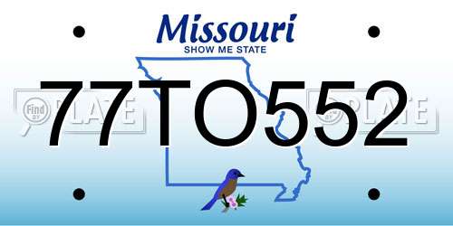 77TO552 Missouri License Plate