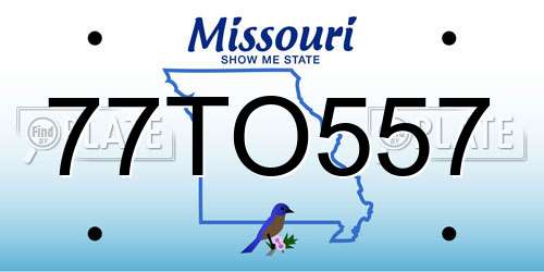 77TO557 Missouri License Plate
