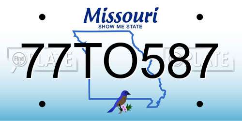 77TO587 Missouri License Plate