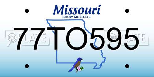77TO595 Missouri License Plate