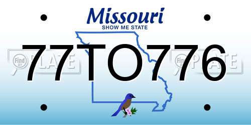 77TO776 Missouri License Plate