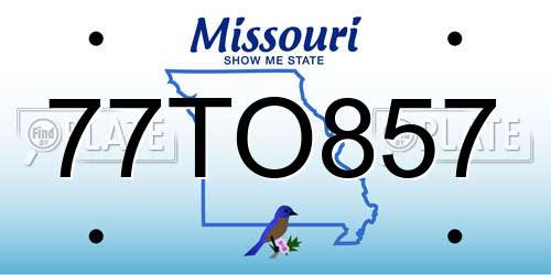 77TO857 Missouri License Plate