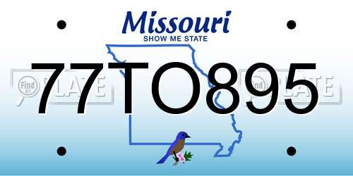 77TO895 Missouri License Plate