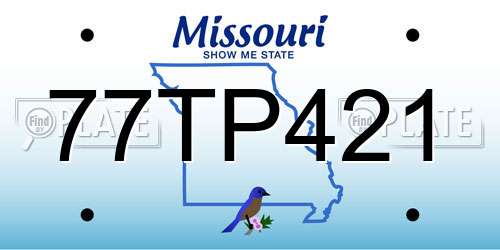 77TP421 Missouri License Plate