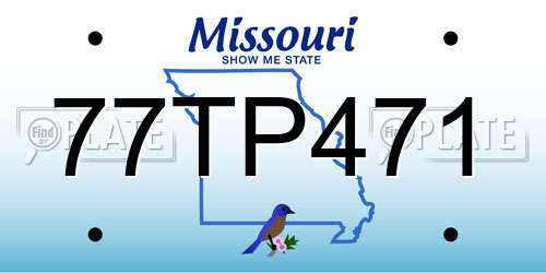 77TP471 Missouri License Plate