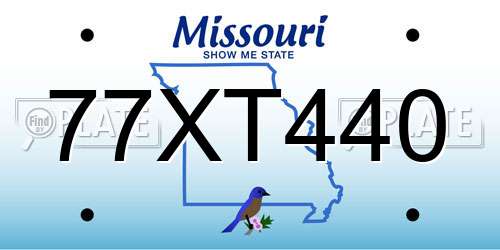 77XT440 Missouri License Plate