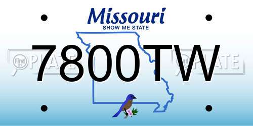 7800TW Missouri License Plate