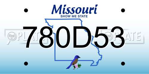 780D53 Missouri License Plate