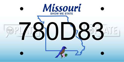 780D83 Missouri License Plate
