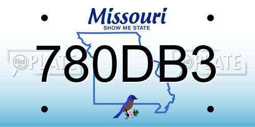 780DB3 Missouri License Plate