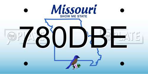 780DBE Missouri License Plate