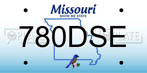 780DSE Missouri License Plate