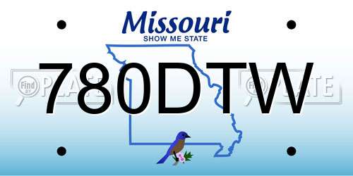 780DTW Missouri License Plate