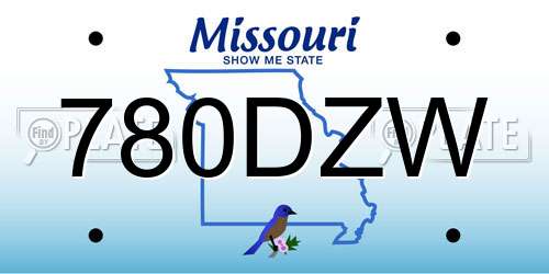 780DZW Missouri License Plate