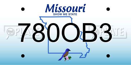 780OB3 Missouri License Plate