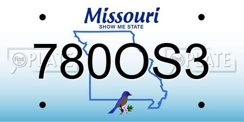 780OS3 Missouri License Plate